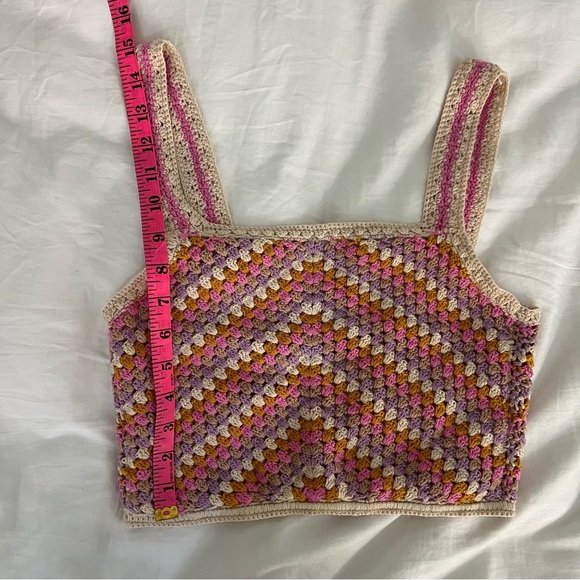 forever 21 Crop Top Grannycore Granny Square Nwt Festival Boho - Picture 6 of 6
